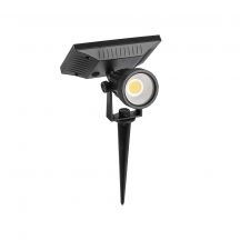 Black Solar Spike Light - IP65 - 2W - 40 Lumens - 3000K